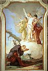 Giovanni Battista Tiepolo Canvas Paintings - The Three Angels Appearing to Abraham